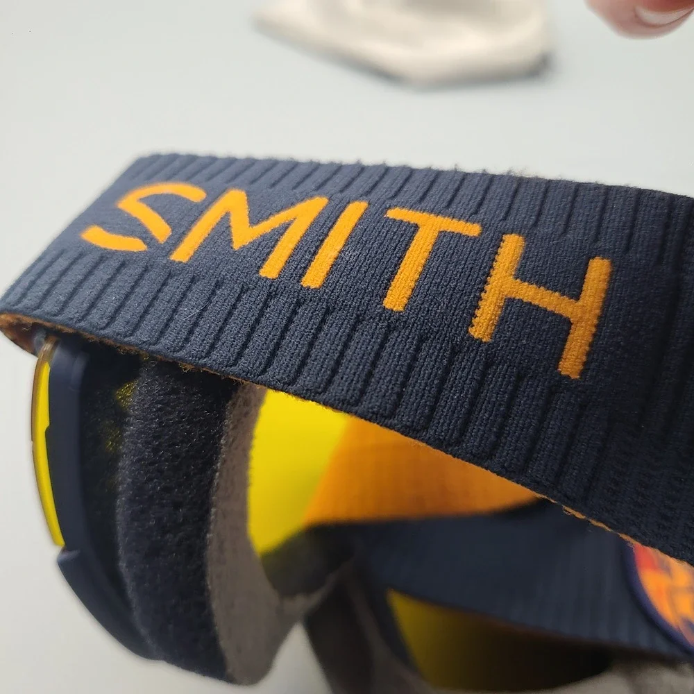 Smith Squad High Fives Snow Goggles Navy Orange Cylindrical Lens Ski Snowboard